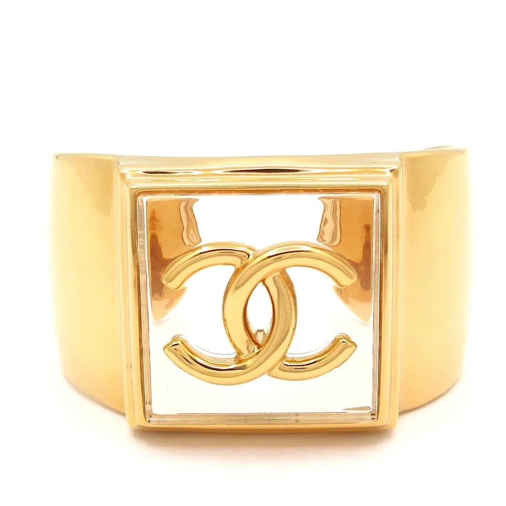 Chanel Coco Bangle Gold Clear Hardware Resin